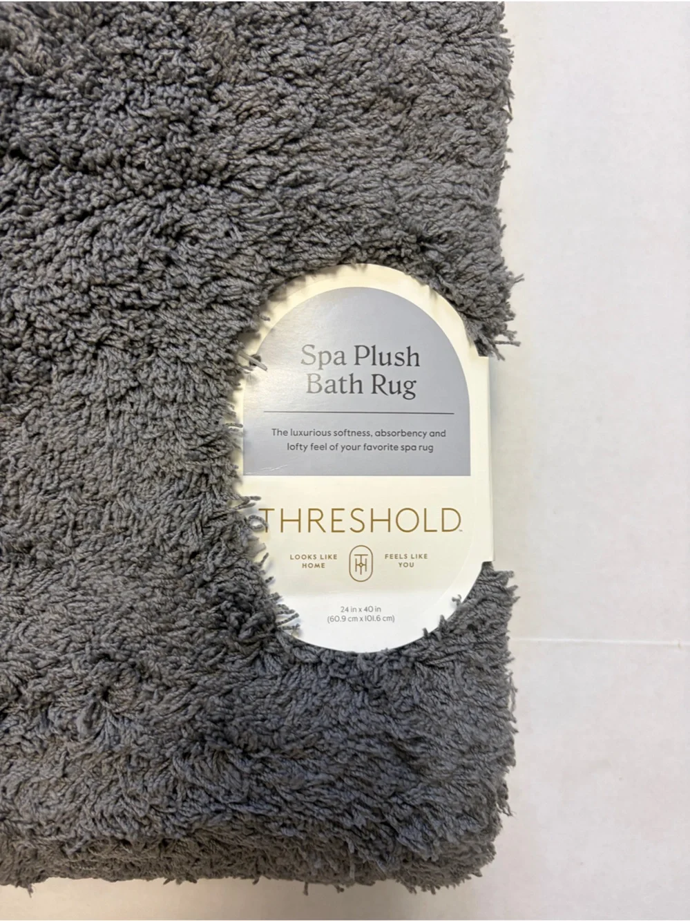 Threshold Spa Plush Bath Rug Gray Eclipse 24x40 New with Tags